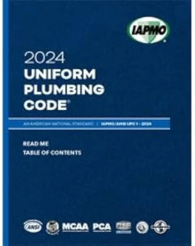2024 Uniform Plumbing Code Soft Cover w/Tabs IAPMO/ANSI UPC 1 ISBN: 9781944366919