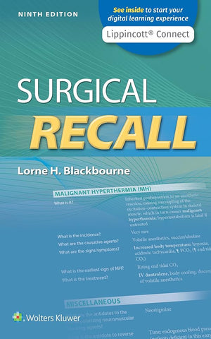 Surgical Recall (Lippincott Connect) Ninth, North American Edition ISBN: 9781975152949 - Pcplbooks